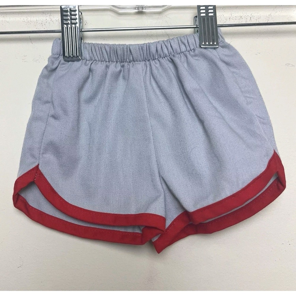 Vintage Health-Tex Healthtex Kids Jogging Shorts Grey Red Sz 12 Months